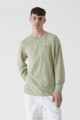 CLOSED France | CLOSED 24/7 Longsleeve hommes T0V02144 Green de mousse légère
