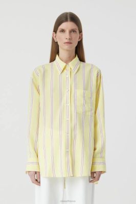 CLOSED France | CLOSED Blouse à rayures de mélange de viscose femmes T0V01555 orchidée jaune