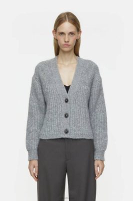 CLOSED France | CLOSED Cardigan alpaga mélange femmes T0V0342 bruyère gris melange