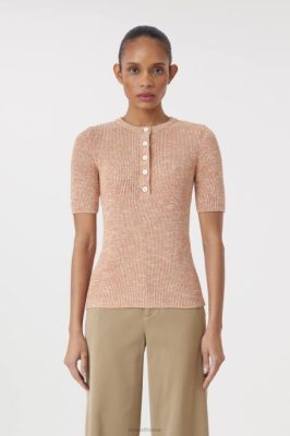 CLOSED France | CLOSED Cardigan à manches courtes femmes T0V01480 cannelle dorée