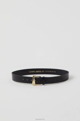 CLOSED France | CLOSED Ceinture en cuir avec boucle d'épingle femmes T0V0667 noir