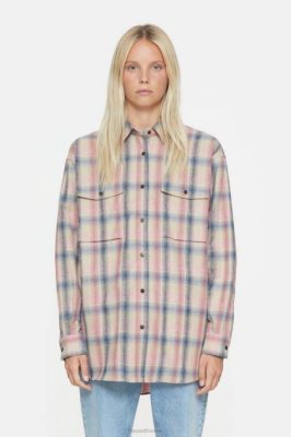 CLOSED France | CLOSED Chemis de chemise en flanelle femmes T0V0434 Blush poussiéreux