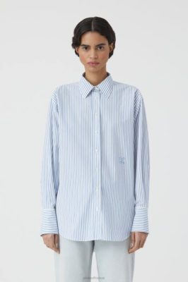 CLOSED France | CLOSED Chemis de chemise à rayures femmes T0V0433 Marine sportive