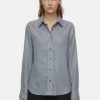CLOSED France | CLOSED Chemise de chemise avec de la laine vierge femmes T0V0464 mélange gris foncé