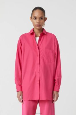 CLOSED France | CLOSED Chemise de chemise surdimensionnée femmes T0V01580 rose de framboise