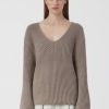 CLOSED France | CLOSED Coton biologique en V-Sweater femmes T0V0410 cassonade