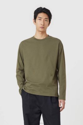 CLOSED France | CLOSED Longsleed classique hommes T0V01039 vert de l'armée