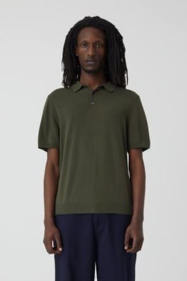 CLOSED France | CLOSED Polo en tricot hommes T0V02051 à la carde verte