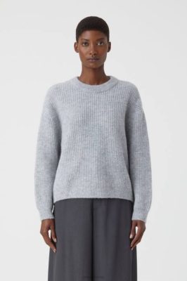 CLOSED France | CLOSED Pull à chariot d'équipage alpaga femmes T0V0328 mélange gris clair