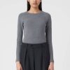 CLOSED France | CLOSED Raglan Longsleeve femmes T0V01734 mélange gris foncé
