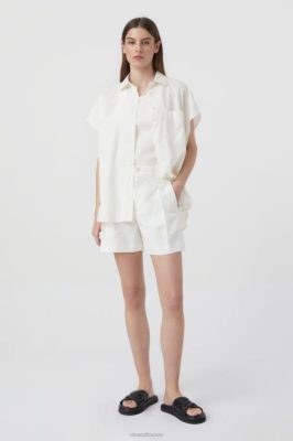 CLOSED France | CLOSED Shorts en lin et en coton femmes T0V01393 ivoire