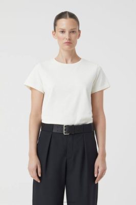 CLOSED France | CLOSED T-shirt avec couture C femmes T0V01696 ivoire