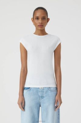 CLOSED France | CLOSED T-shirt avec un tricot de côtes femmes T0V01680 ivoire
