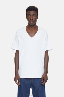 CLOSED France | CLOSED T-shirt à col en V hommes T0V01049 blanc