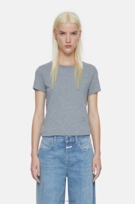 CLOSED France | CLOSED T-shirt de base femmes T0V0533 bruyère gris melange