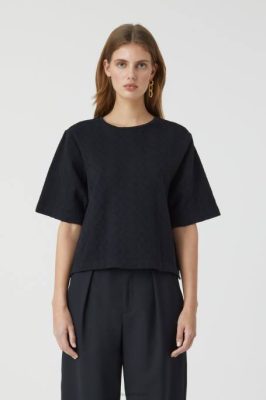 CLOSED France | CLOSED T-shirt en coton biologique boxy femmes T0V01691 noir