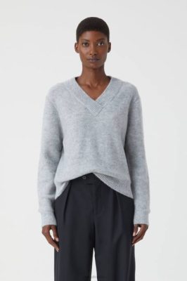 CLOSED France | CLOSED alpaga mix en V-Sweater femmes T0V0330 mélange gris clair