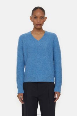 CLOSED France | CLOSED alpaga mix en V-Sweater femmes T0V0383 chambray bleu