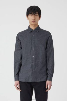 CLOSED France | CLOSED chemise de base hommes T0V0978 mélange gris foncé