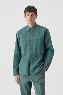 CLOSED France | CLOSED chemise de l'armée formelle hommes T0V02098 jade sombre