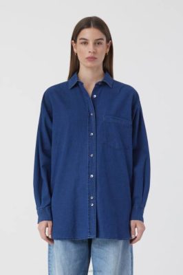 CLOSED France | CLOSED chemise en jean de base femmes T0V0447 bleu foncé