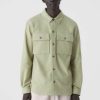CLOSED France | CLOSED chemise utilitaire boucle hommes T0V02086 Green de mousse légère