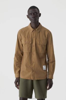 CLOSED France | CLOSED chemise utilitaire en coton hommes T0V02107 noix de muscade