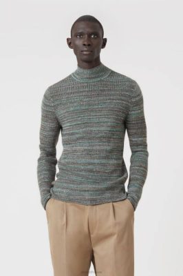 CLOSED France | CLOSED col roulé de mouline hommes T0V0956 vert vitré