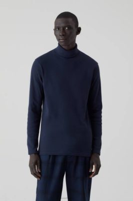 CLOSED France | CLOSED col roulé en coton biologique hommes T0V02152 nuit sombre