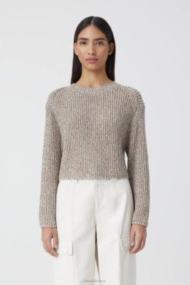 CLOSED France | CLOSED cou d'équipage en coton biologique femmes T0V01469 noix de muscade