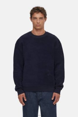 CLOSED France | CLOSED cou de l'équipage du logo hommes T0V01055 nuit sombre