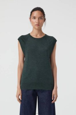 CLOSED France | CLOSED haut de laine biologique femmes T0V0395 vert fougère