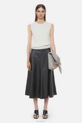 CLOSED France | CLOSED jupe en cuir nappa femmes T0V0623 vert de l'armée