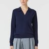 CLOSED France | CLOSED pull en tricot fin femmes T0V01484 nuit sombre