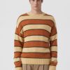 CLOSED France | CLOSED pull en tricot rayé hommes T0V0952 foin jaune