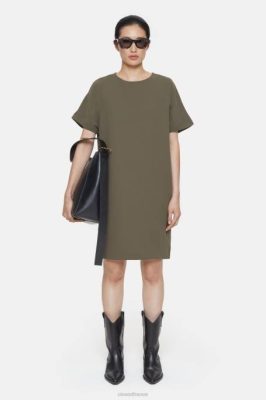 CLOSED France | CLOSED robe de crêpe femmes T0V0605 vert de l'armée