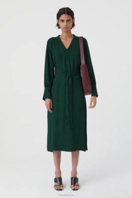 CLOSED France | CLOSED robe de viscose femmes T0V0606 vert fougère