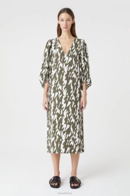 CLOSED France | CLOSED robe imprimée femmes T0V0603 vert de l'armée