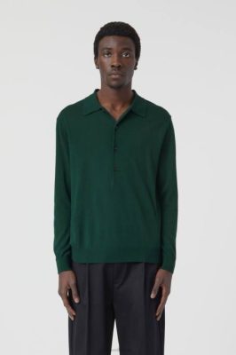 CLOSED France | CLOSED sauteur de polo hommes T0V0922 vert fougère