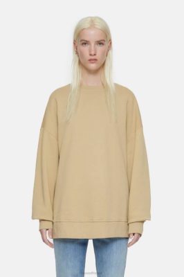 CLOSED France | CLOSED sweat-shirt de logo femmes T0V0579 chino beige