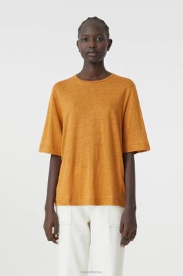 CLOSED France | CLOSED t-shirt en lin femmes T0V01649 cannelle dorée