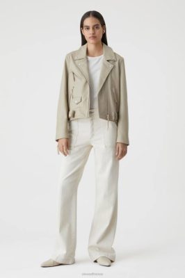 CLOSED France | CLOSED veste en cuir de motard femmes T0V01443 roseau beige