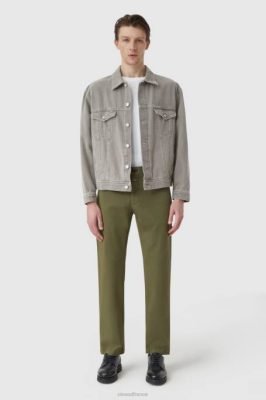 CLOSED France | CLOSED veste en toile en coton hommes T0V02031 placage gris