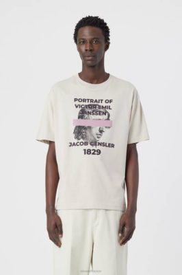 CLOSED France | CLOSED x Hamburger Kunsthalle T-shirt de collaboration hommes T0V02172 grain beige
